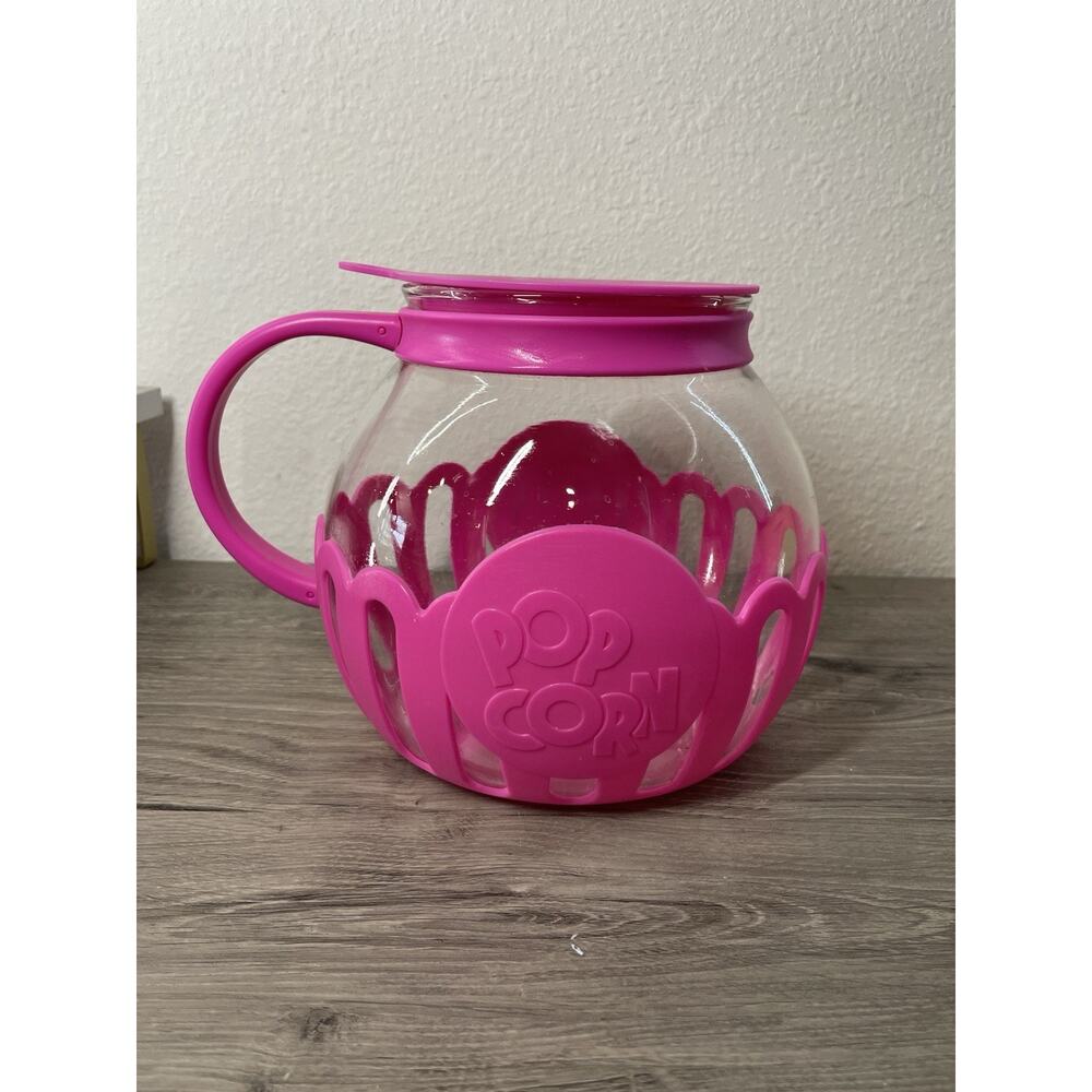 Ecolution Micro-Pop 1.5 Qt Microwave Glass Popcorn Popper - Fuchsia Pink